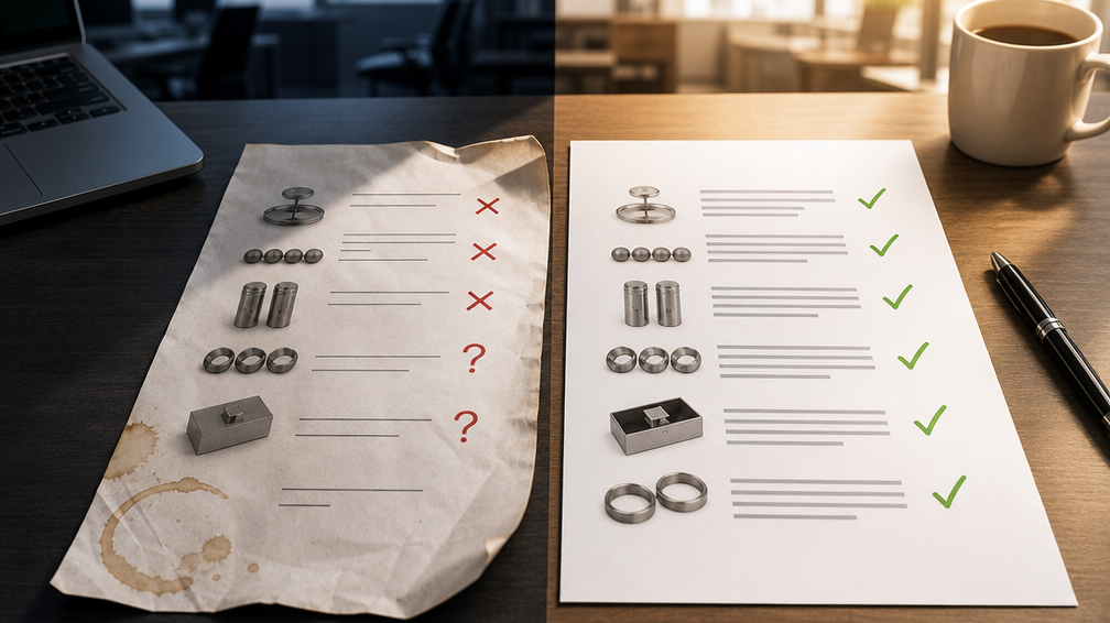 WINKO Metal giftware briefing mistakes — sourcing brief review and specification document