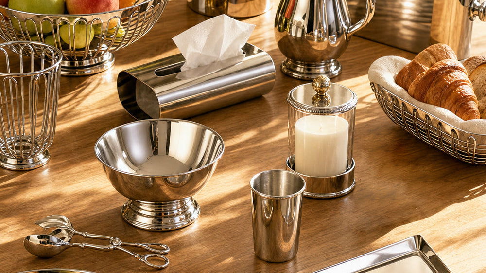 Aurelia stainless steel collection — new sculptural tableware by Winko International