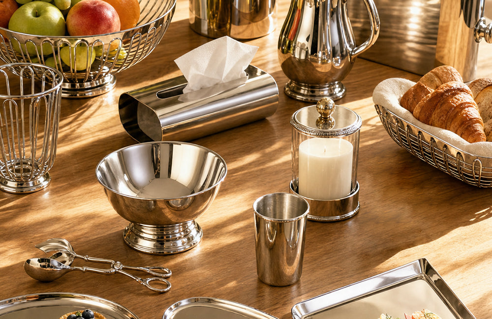 Aurelia stainless steel collection — new sculptural tableware by Winko International